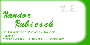 nandor rubicsek business card